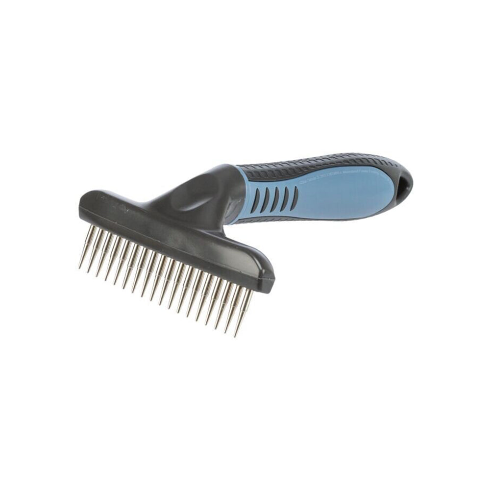 RAKE FOR LONG FUR WITH ANTI-SLIP HANDLE 10 × 15 CM, TEETH 2 CM