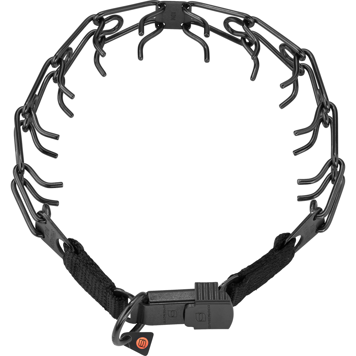 HS obojek ostnatý 60cm/4mm, nerez černá - ClicLock