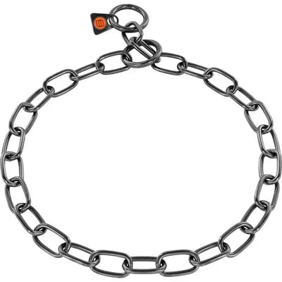 HS Obojek řetízkový, stahovací, 3mm/49cm, střední oko, nerezová ocel, černý